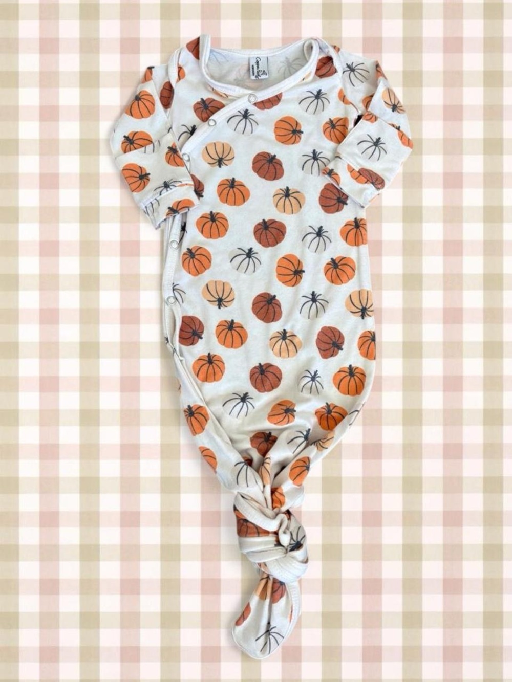 Copper Pearl baby pumpkin button and tie onesie!!